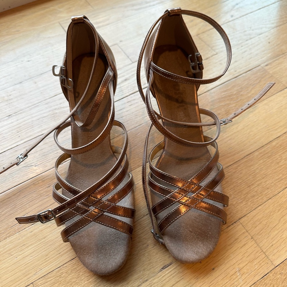 Dancing shoes, like brand new condition. Copper color